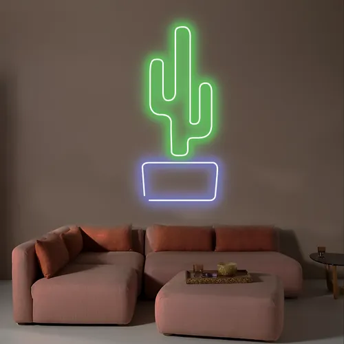 Cactus Vertical Neon Sign - Imprint Now - UK