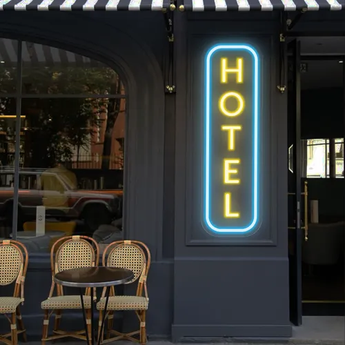Hotel Vertical Neon Sign - Imprint Now - UK