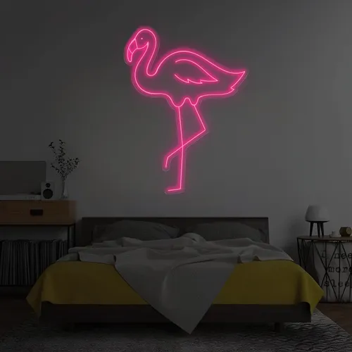 Single Flamingo Vertical Neon Sign - Imprint Now - UK