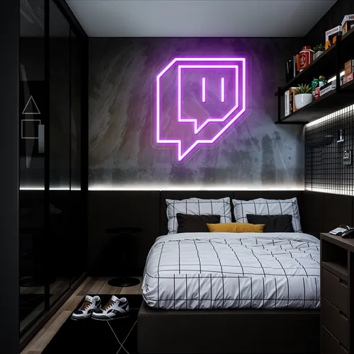 Twitch Icon Glow Neon Sign