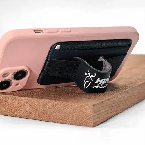 Leather Phone Wallet with Hand Grip - Imprint Now - UK