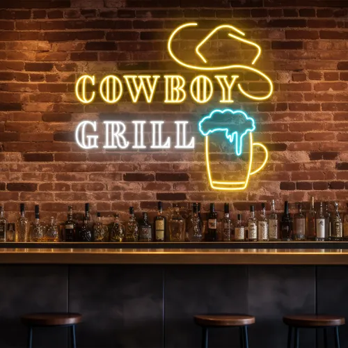 Cowboy Grill Neon Sign - Imprint Now - UK