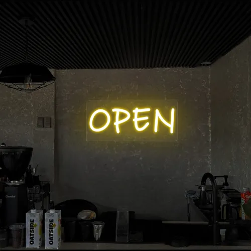 Open Neon Sign (small handwritten style) - Imprint Now - UK
