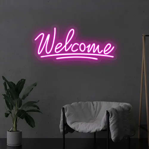 Welcome Underline Neon Sign - Imprint Now - UK