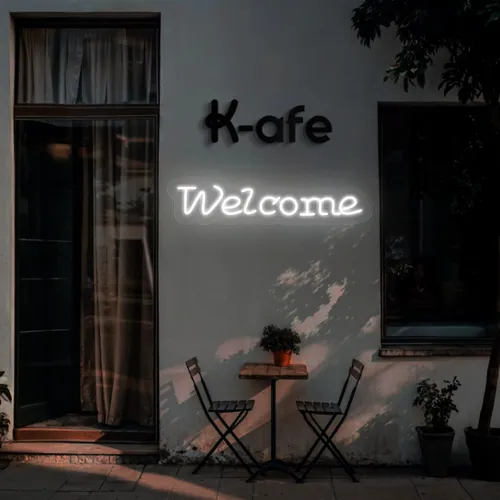 Welcome Script Neon Sign - Imprint Now - UK