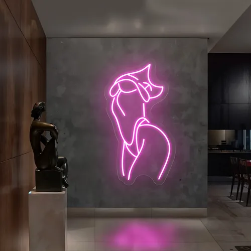 Body Outline Side Pose Neon Sign - Imprint Now - UK