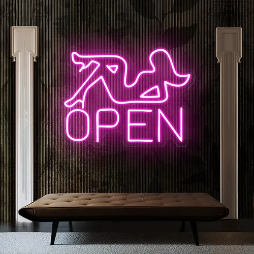 Open With Pin-Up Neon Sign - Imprint Now - UK
