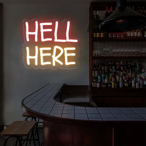 Hell Here Neon Signs - Imprint Now - UK