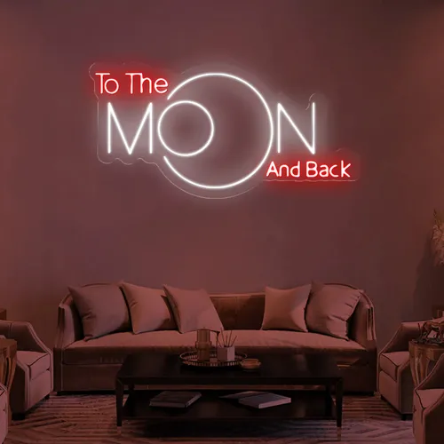 To The Moon and Back Neon Sign - Imprint Now - UK