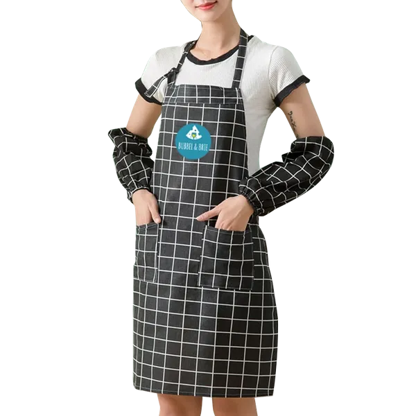 Cotton Linen Plaid Apron Set - Imprint Now - UK