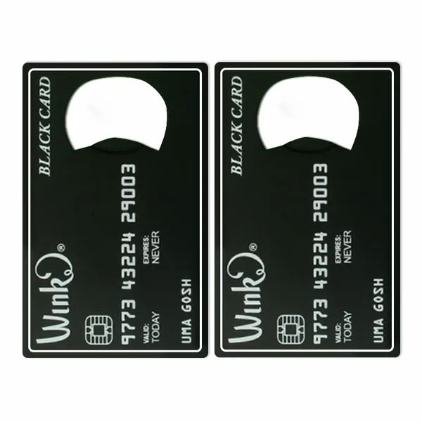 Black Card Shaped Bottle Opener - Imprint Now - UK