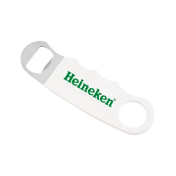 White Hand Grip Flat Bottle Opener - Imprint Now - UK