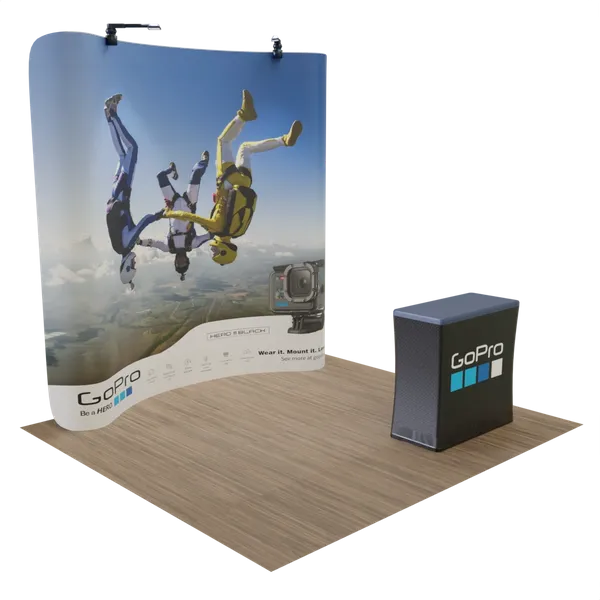 3 m x 2.4 m Curved Zip-up Display - Imprint Now - UK