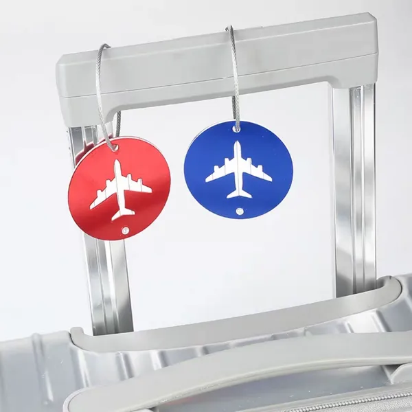 Round Aircraft Aluminium Luggage Tag