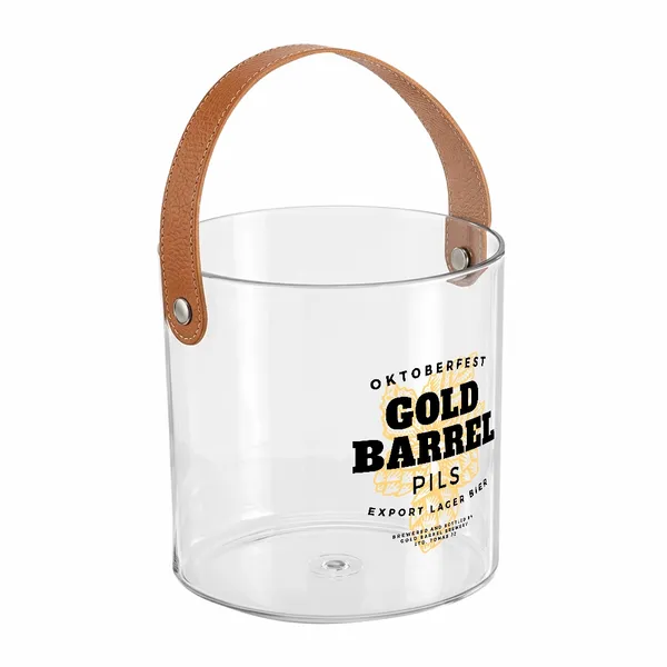 Leather-Strap Clear Drink Buckets