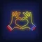 Woman Hands Heart Gesture Neon Sign - Imprint Now - UK