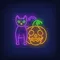 Scary Pumpkin Cat Neon Sign - Imprint Now - UK