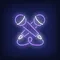 Crossed Microphone Neon Sign - Imprint Now - UK