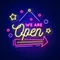We Are Open Hanging Neon Sign - Imprint Now - UK