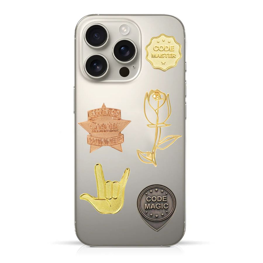 Phone Metal Badge Stickers - Imprint Now - UK