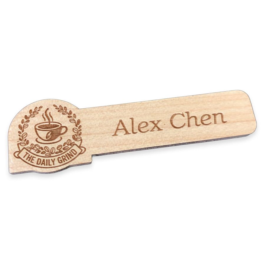 Wooden Name Badges - Imprint Now - UK