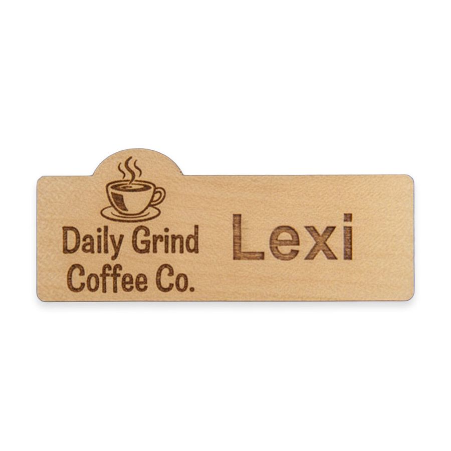 Wooden Name Badges - Imprint Now - UK