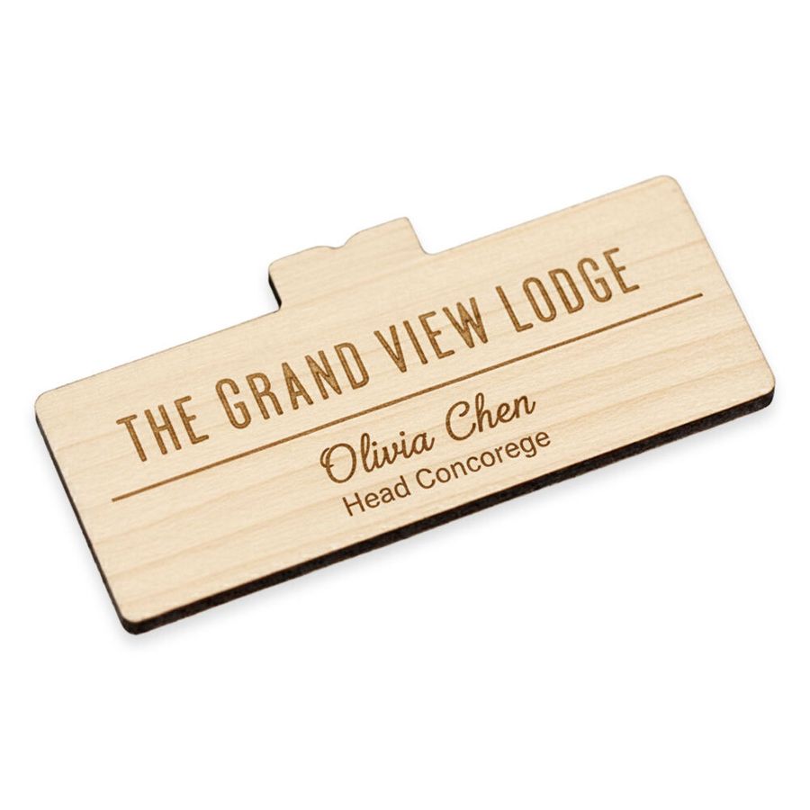 Wooden Name Badges - Imprint Now - UK