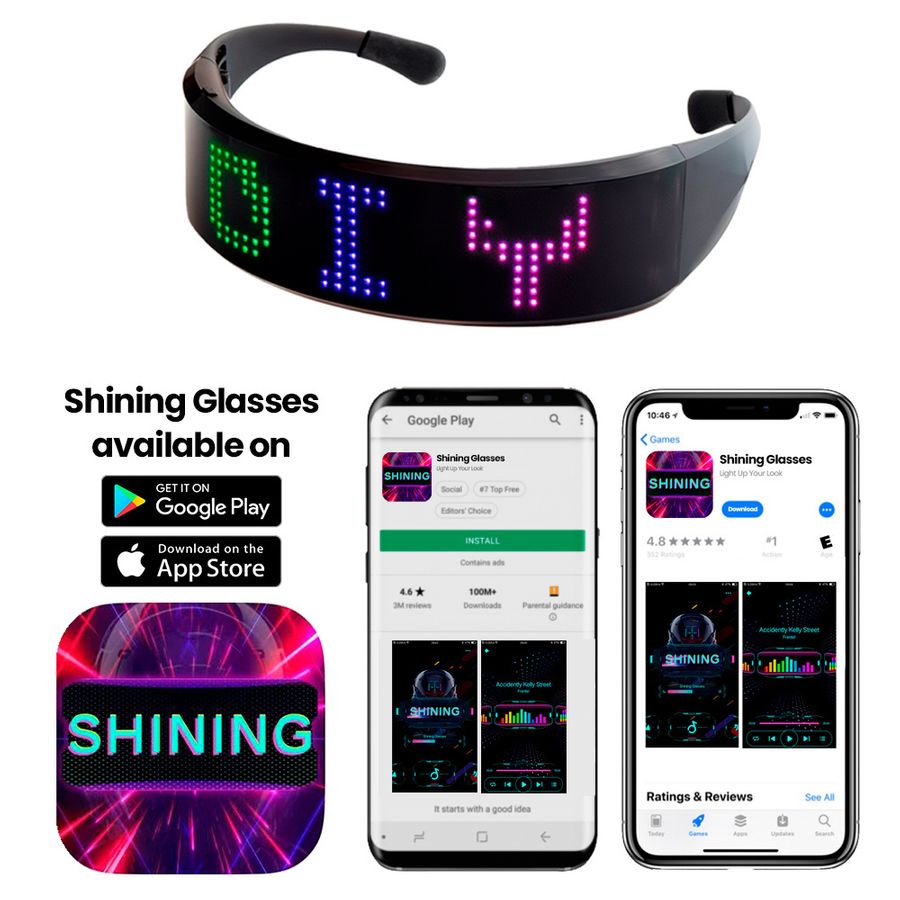 LED Light Up Glasses with Bluetooth - Imprint Now - UK