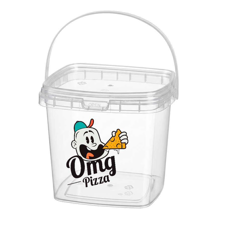 Square Transparent Drink Buckets - Imprint Now - UK
