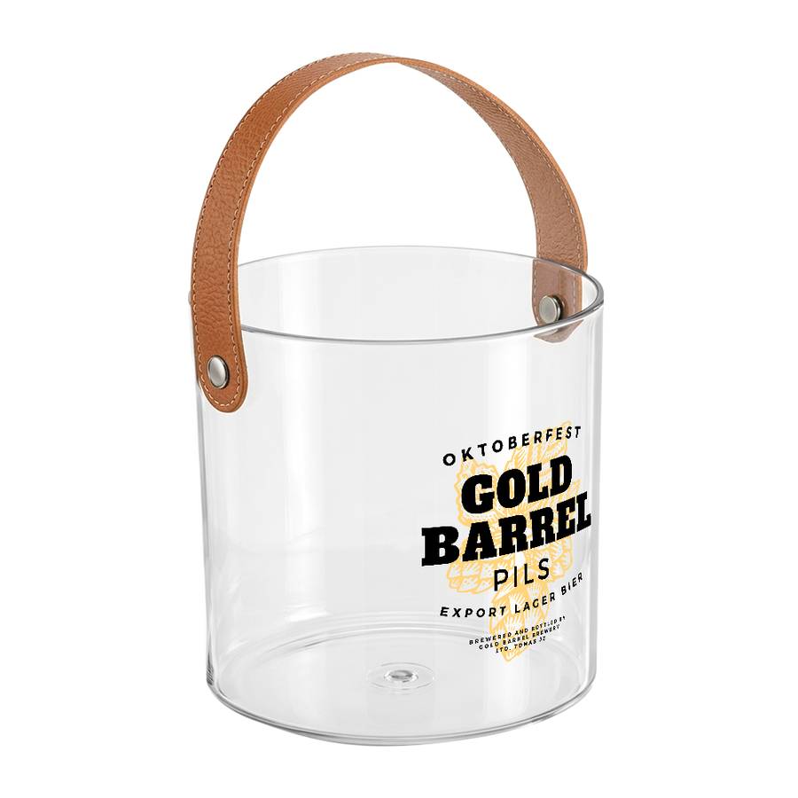 Leather-Strap Clear Drink Buckets - Imprint Now - UK