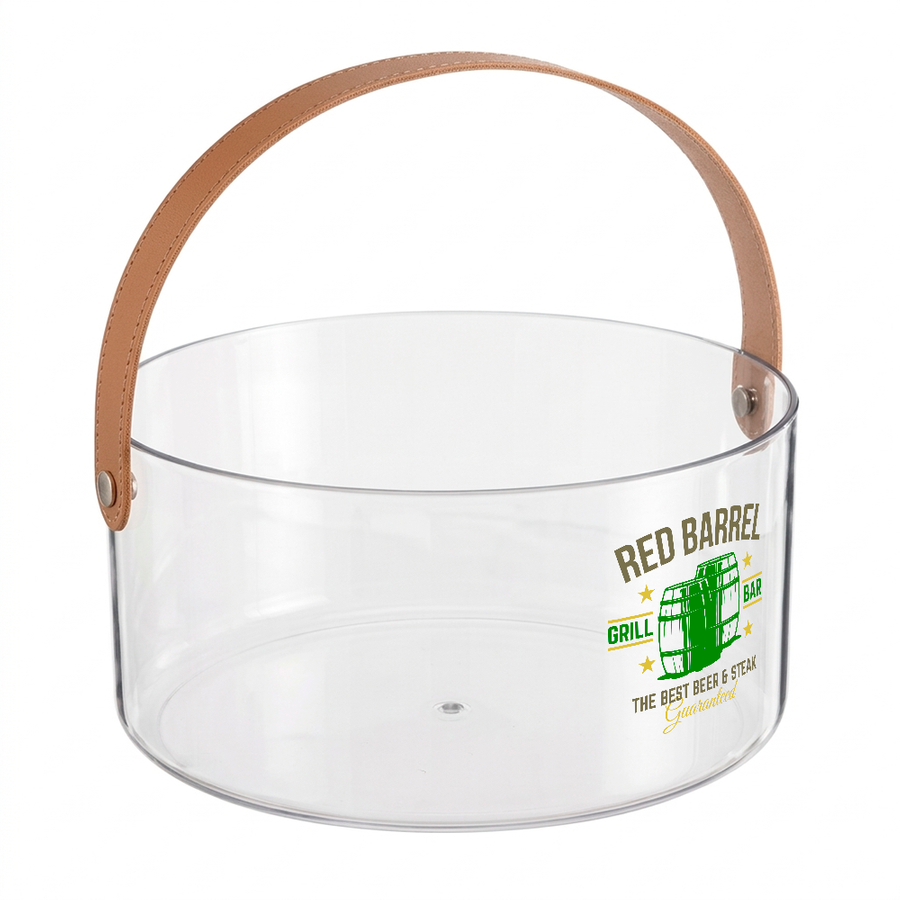 Leather-Strap Clear Drink Buckets - Imprint Now - UK