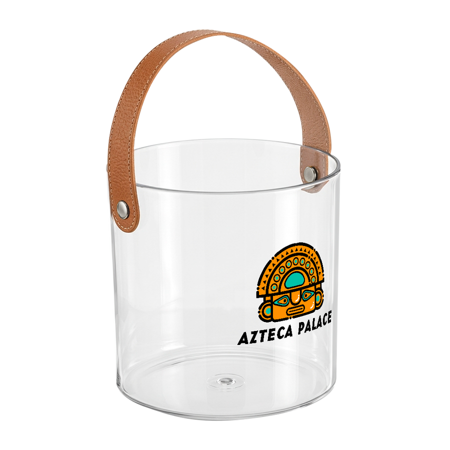 Leather-Strap Clear Drink Buckets - Imprint Now - UK