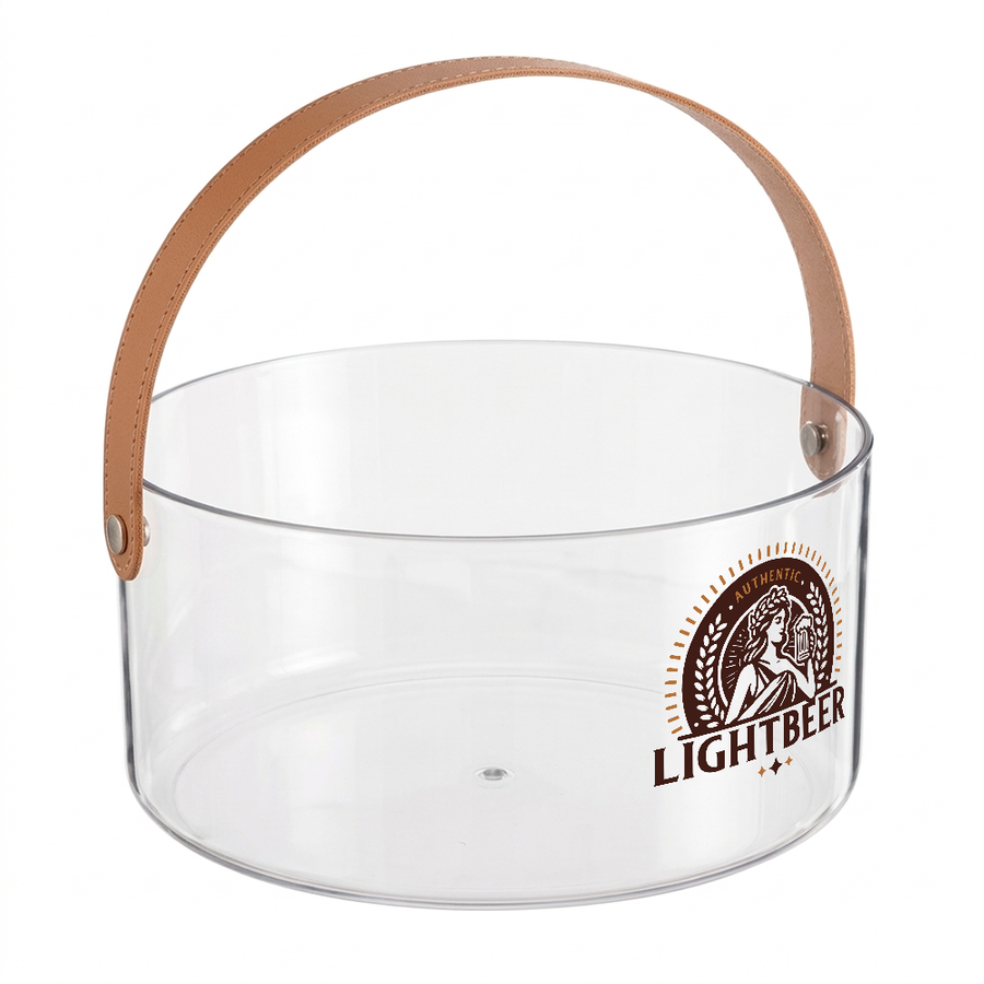 Leather-Strap Clear Drink Buckets - Imprint Now - UK