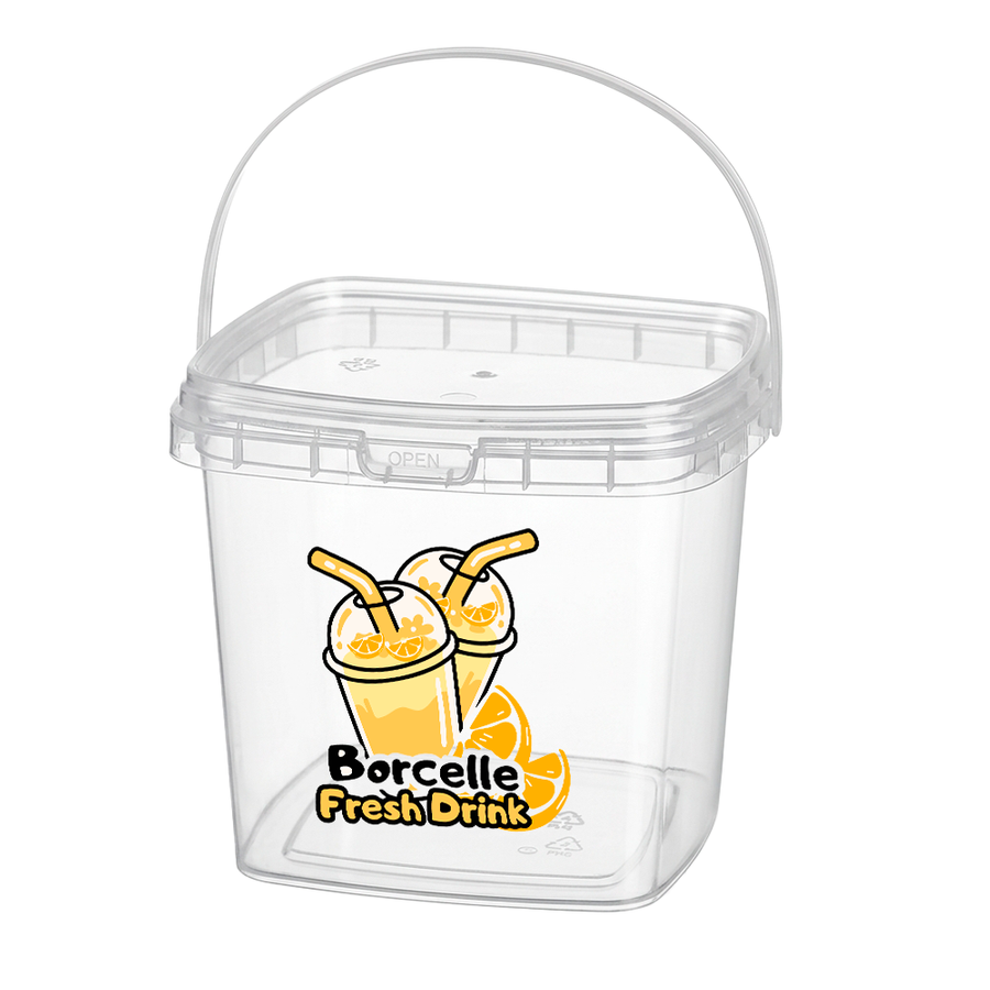 Square Transparent Drink Buckets - Imprint Now - UK