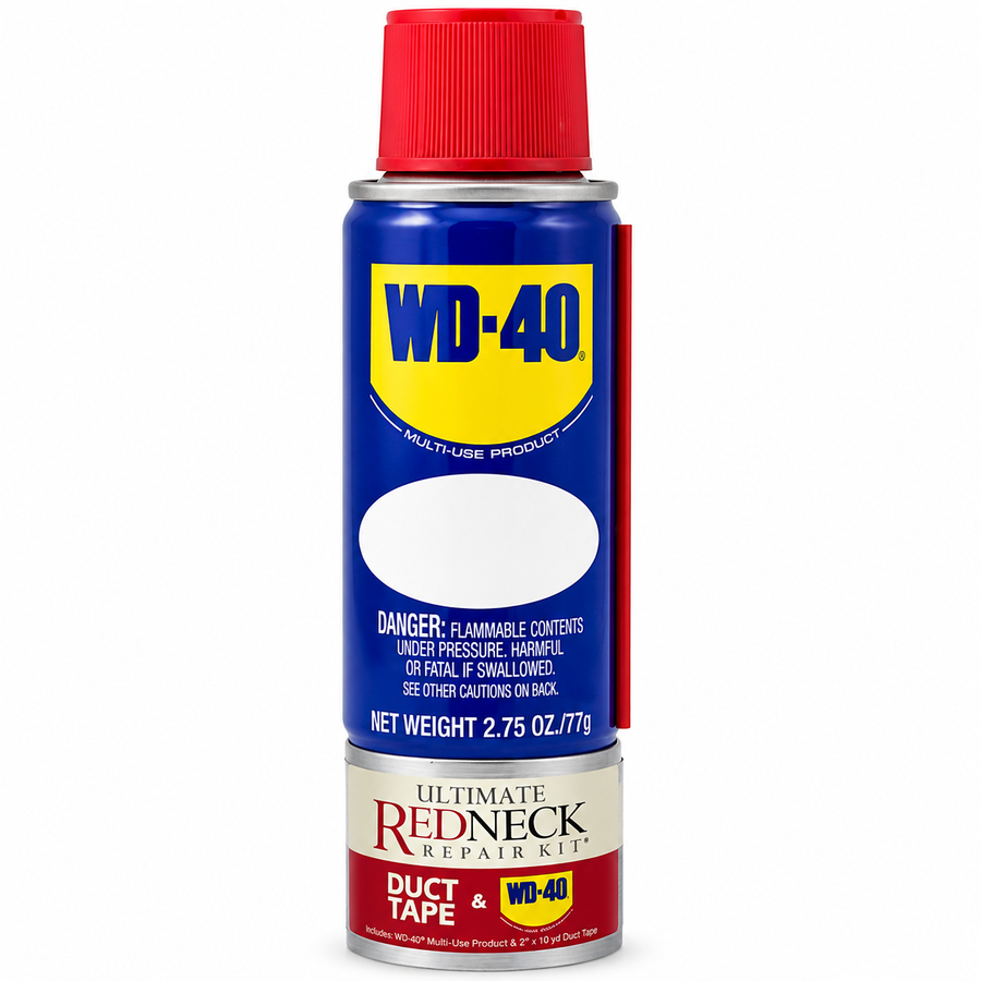 Ultimate Redneck Repair Kits, WD-40 81 mL Handy Cans and 6 yards of Duct Tapes - Imprint Now - UK