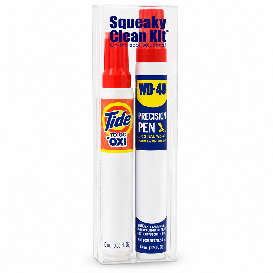 Squeaky Clean Kit - WD-40® Precision Pens and Tide® to Go + Oxi Travel Kits - Imprint Now - UK