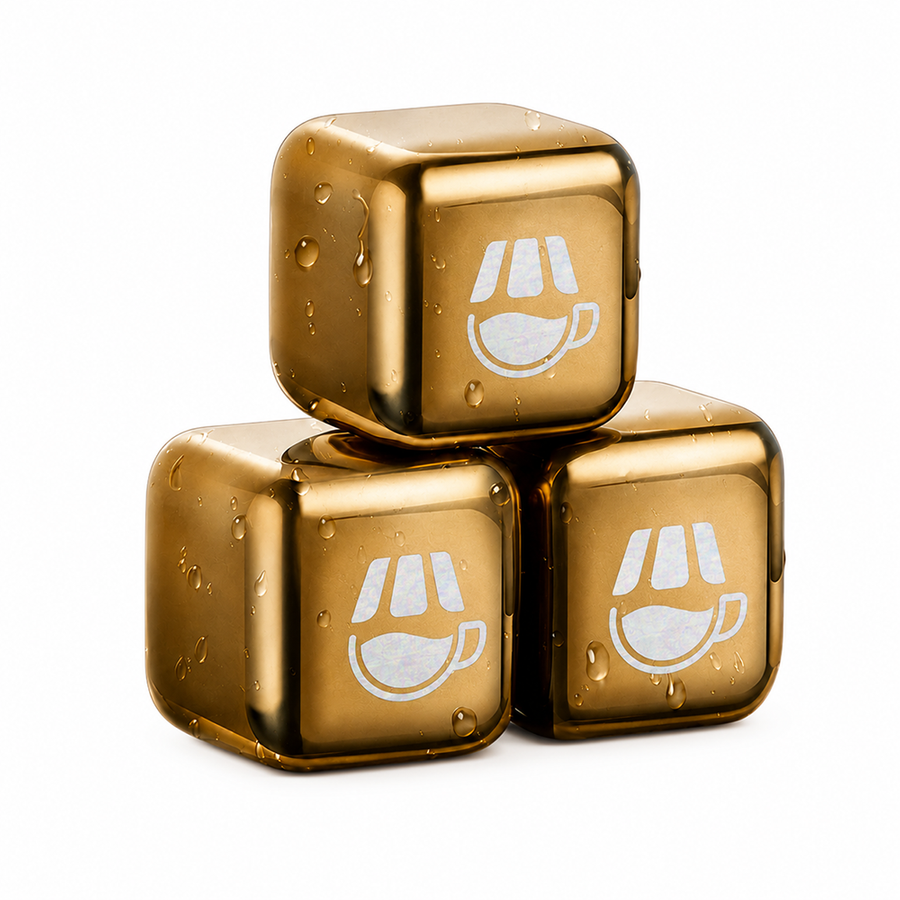 Gold Stainless Steel Ice Cubes - Imprint Now - UK