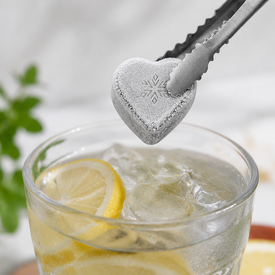 Heart-Shaped Stainless Steel Ice Cubes - Imprint Now - UK