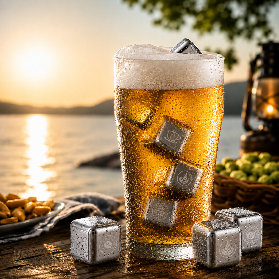 Silver Stainless Steel Ice cubes - Imprint Now - UK
