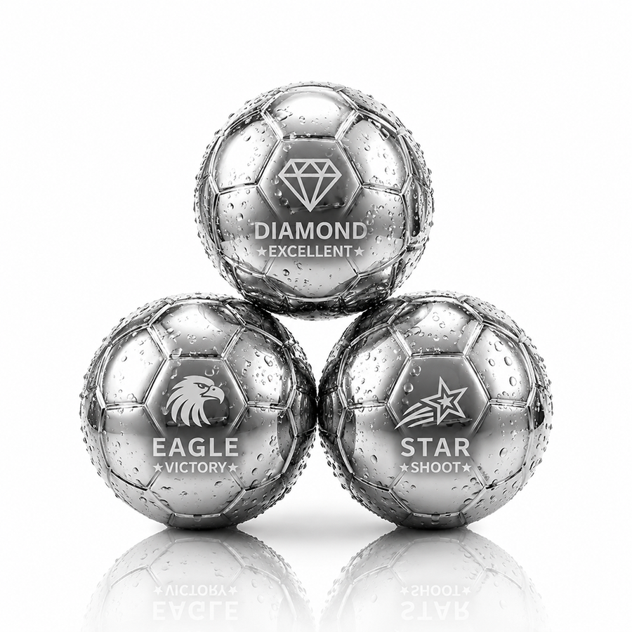 Soccer Ball Stainless Steel Ice Cubes - Imprint Now - UK