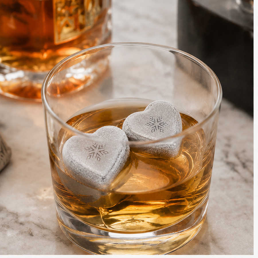 Heart-Shaped Stainless Steel Ice Cubes - Imprint Now - UK