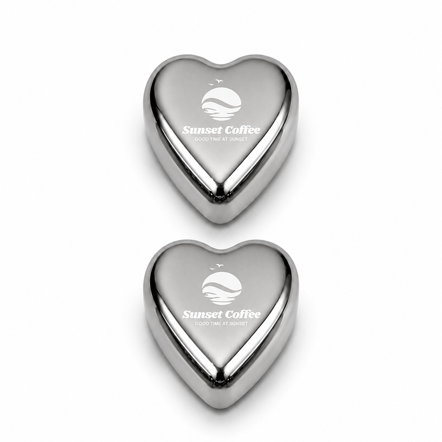 Heart-Shaped Stainless Steel Ice Cubes - Imprint Now - UK