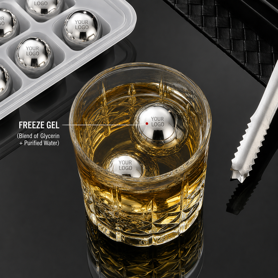 Soccer Ball Stainless Steel Ice Cubes - Imprint Now - UK