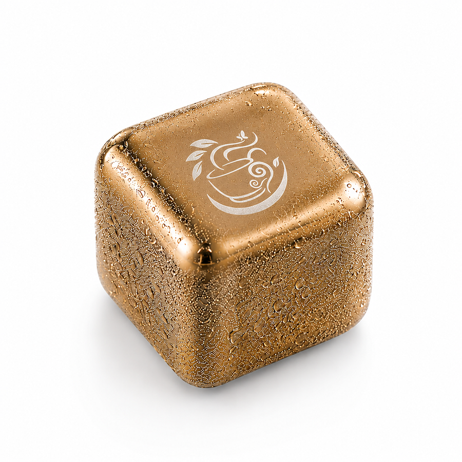 Gold Stainless Steel Ice Cubes - Imprint Now - UK