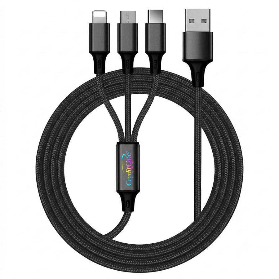 Nylon Braided 3-in-1 Charging Cables - Imprint Now - UK