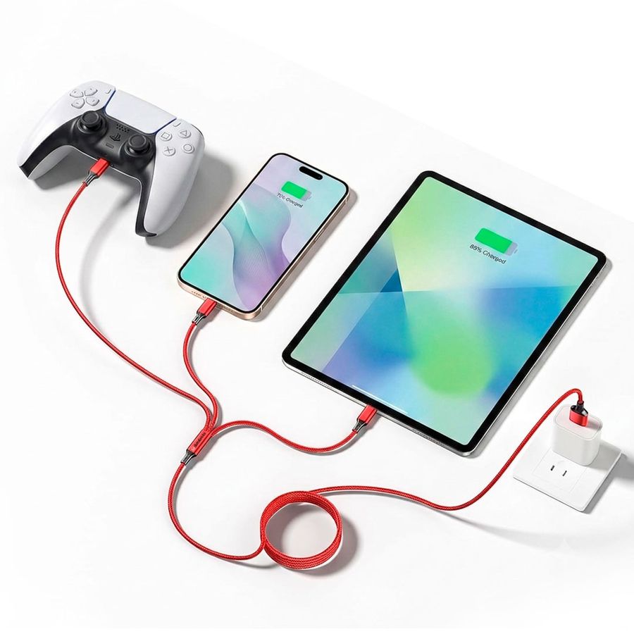 Nylon Braided 3-in-1 Charging Cables - Imprint Now - UK