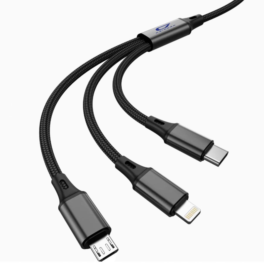 Nylon Braided 3-in-1 Charging Cables - Imprint Now - UK