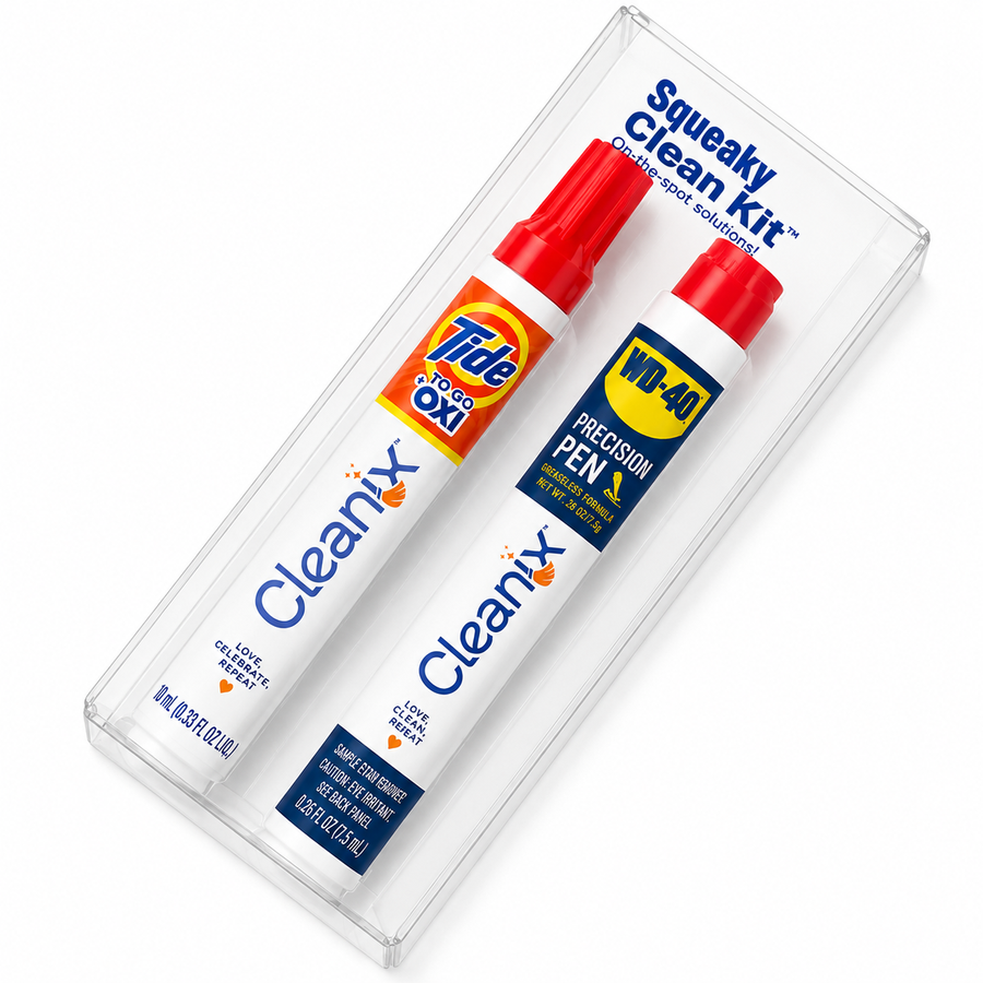 Squeaky Clean Kit - WD-40® Precision Pen and Tide® to Go + Oxi Travel Kits - Imprint Now - UK